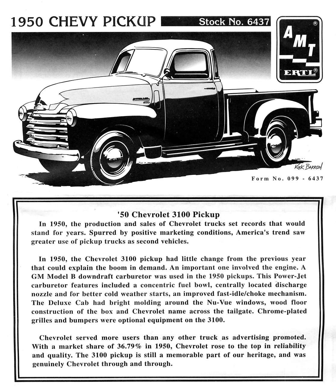 Photo: 1950 Chevrolet 3100 Pick Up Page 1 | AMT 1950 Chevrolet 3100 Pickup  album | DRASTIC PLASTICS MODEL CAR CLUB , photo and video  sharing made easy.