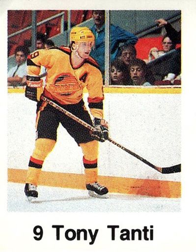 BOSTON MA 1980's Toni Tanti of the Vancouver Canucks skates