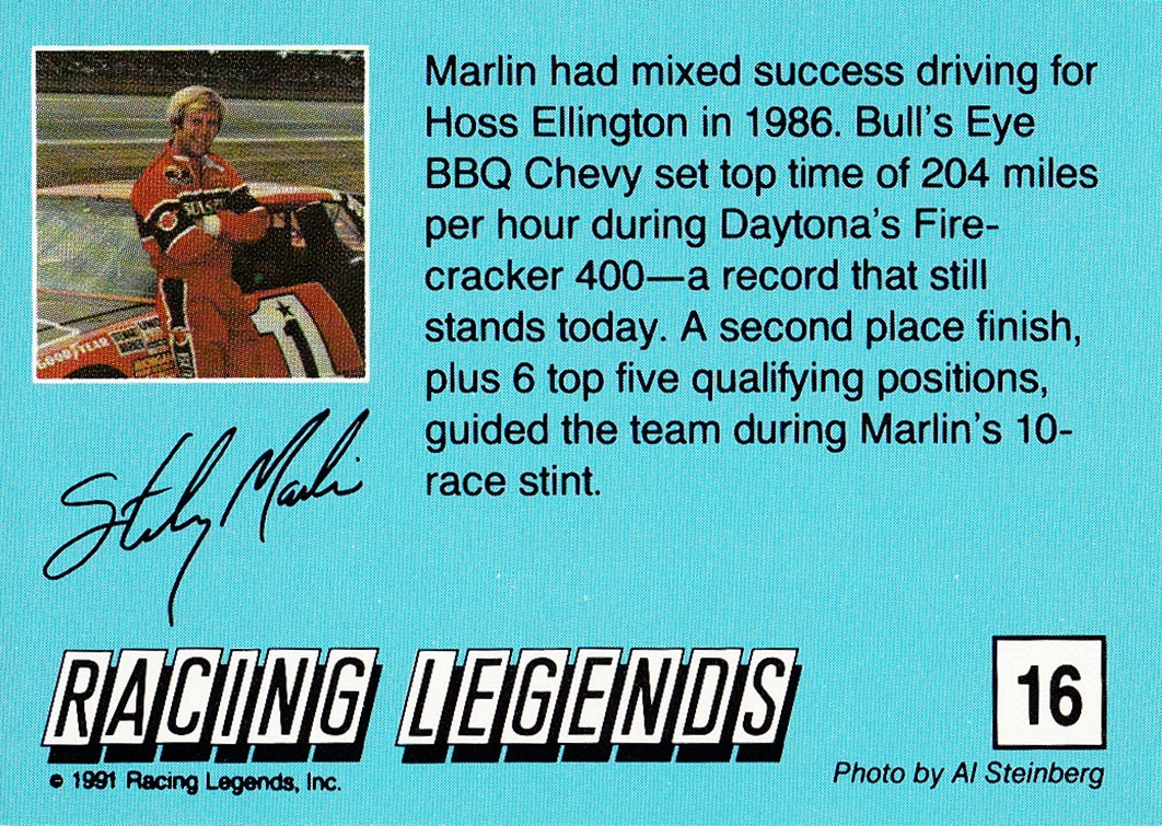 1991 Racing Legends album, Cardboard History Gallery