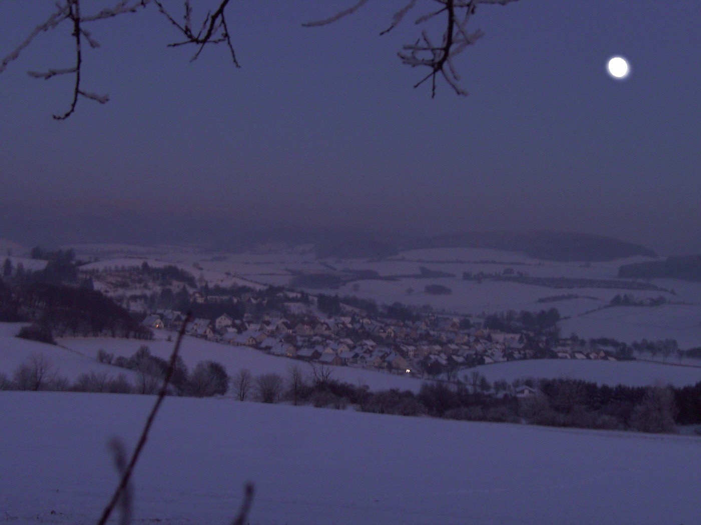 Manfred's Dorf in einer Winternacht