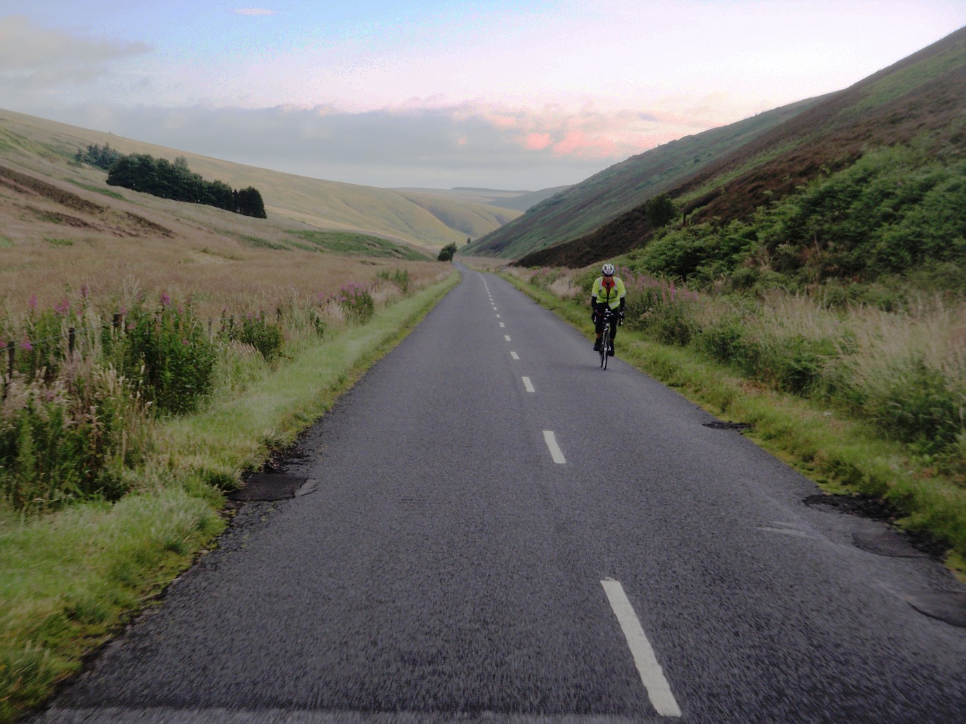 Road through Scottish hills