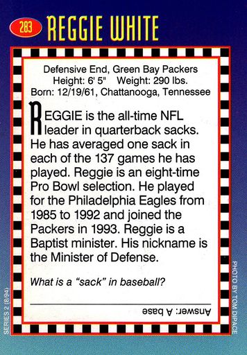 ESPN to produce “The Minister of Defense” 30 for 30 on Reggie White - Acme  Packing Company